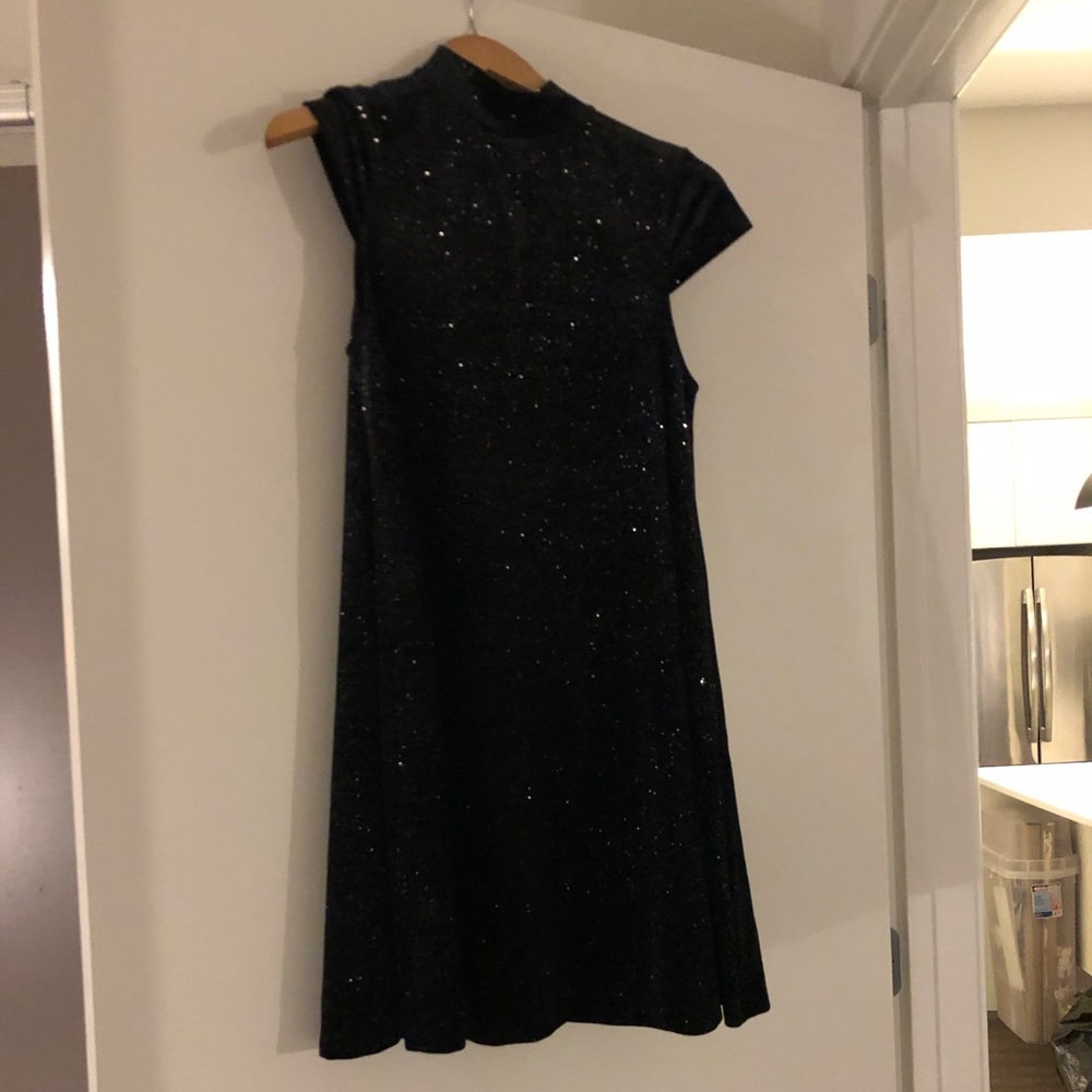 French Connection black mock neck cocktail dress